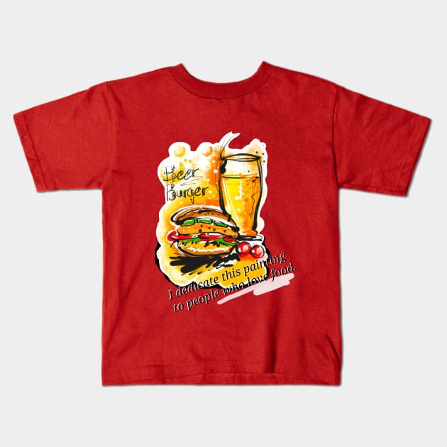 Hamburgers and beer Kids T-Shirt by kwonjossi